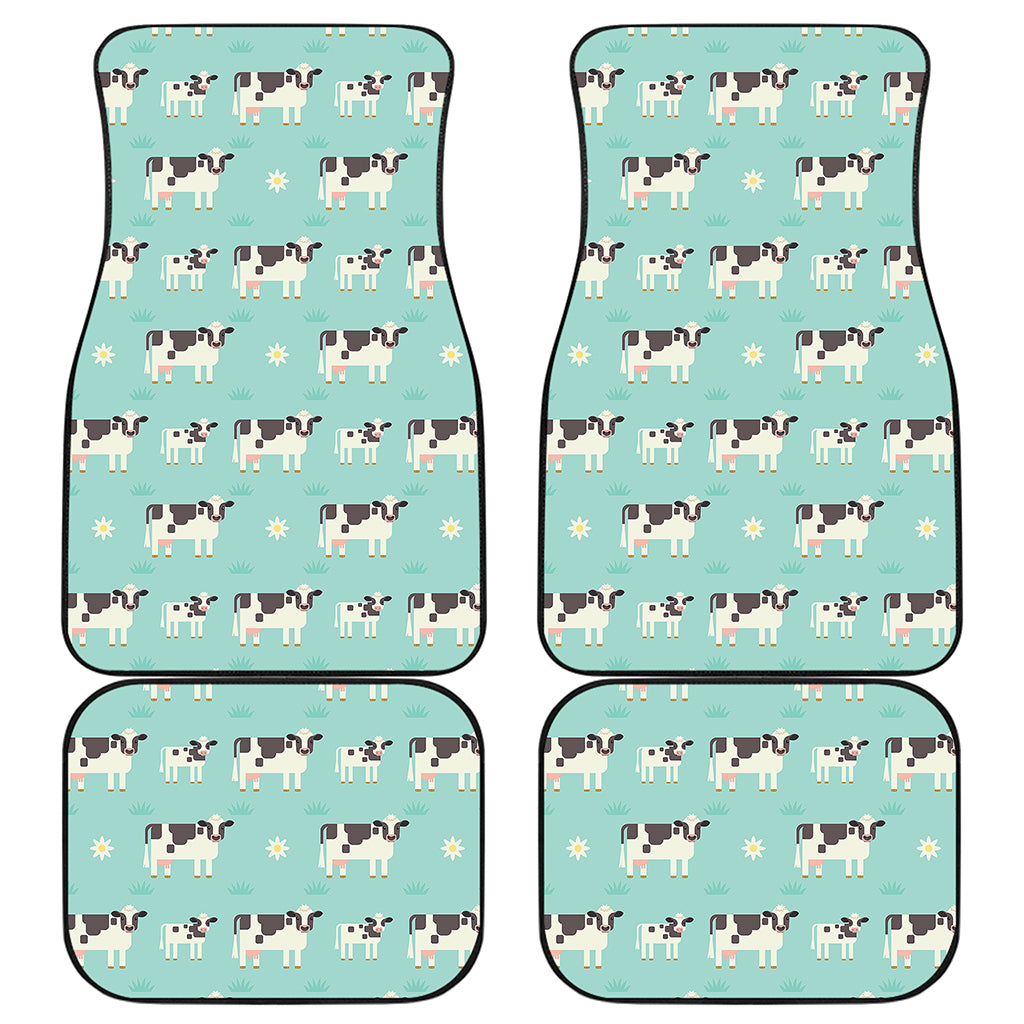 Cute Cow And Baby Cow Pattern Print Front and Back Car Floor Mats