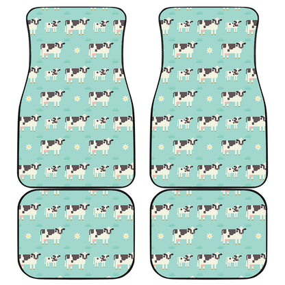 Cute Cow And Baby Cow Pattern Print Front and Back Car Floor Mats