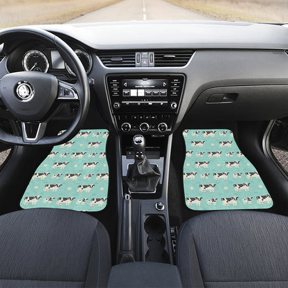 Cute Cow And Baby Cow Pattern Print Front and Back Car Floor Mats