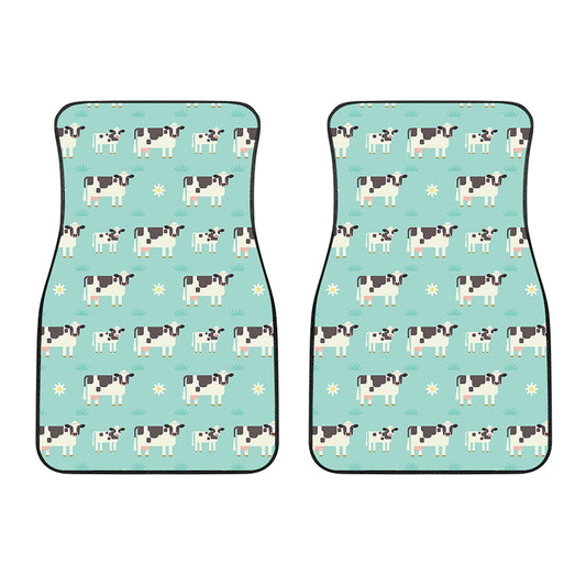 Cute Cow And Baby Cow Pattern Print Front Car Floor Mats