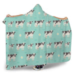 Cute Cow And Baby Cow Pattern Print Hooded Blanket