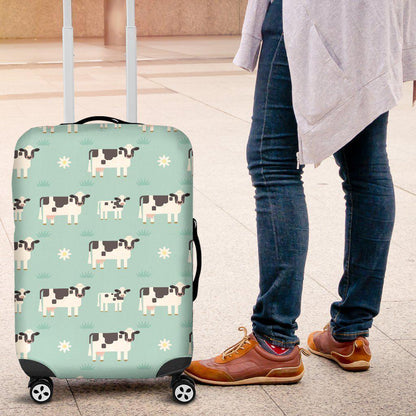 Cute Cow And Baby Cow Pattern Print Luggage Cover GearFrost