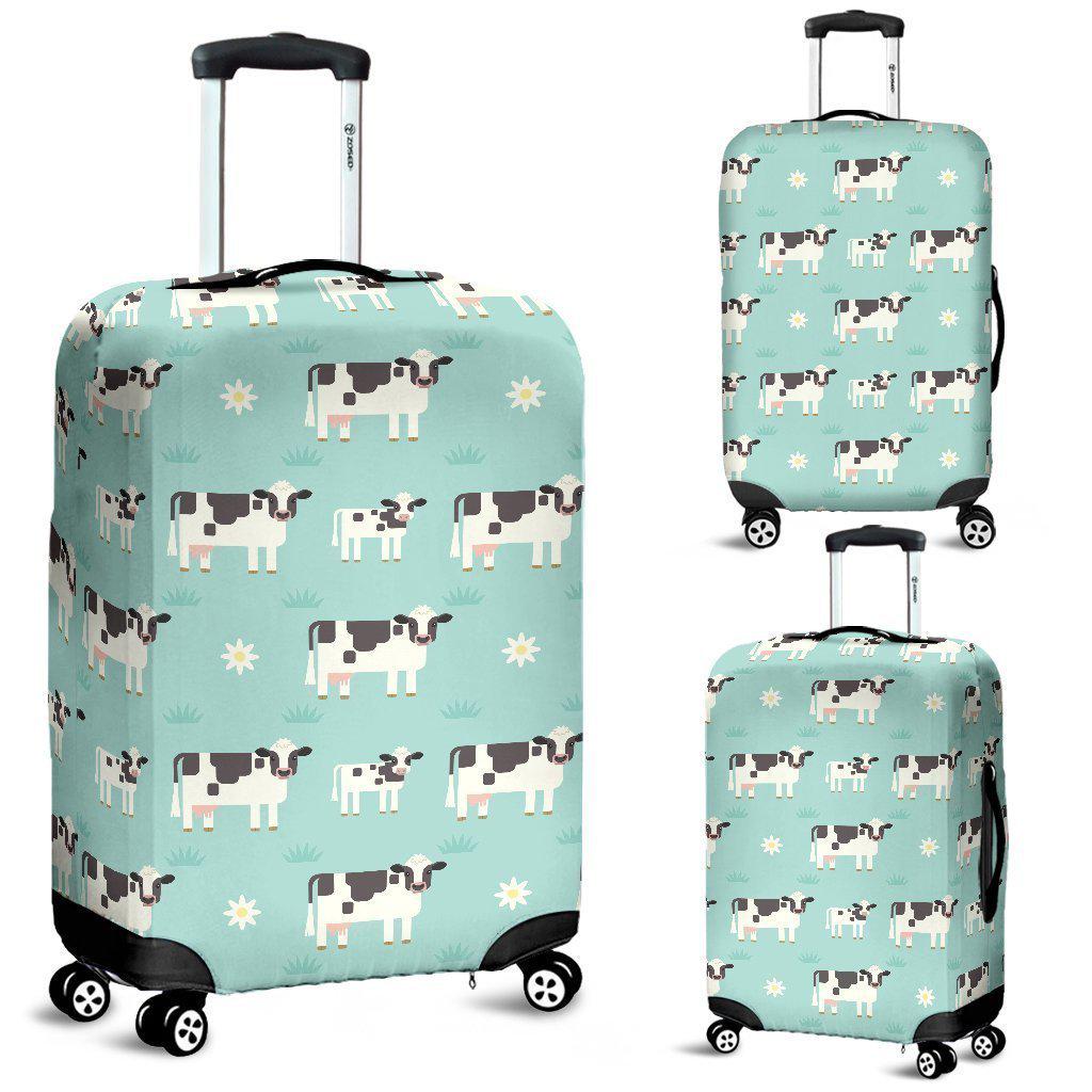 Cute Cow And Baby Cow Pattern Print Luggage Cover GearFrost