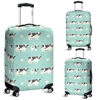 Cute Cow And Baby Cow Pattern Print Luggage Cover GearFrost