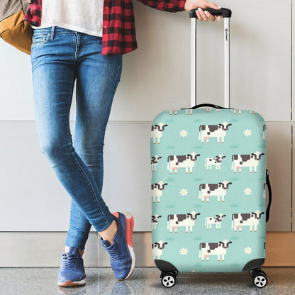Cute Cow And Baby Cow Pattern Print Luggage Cover GearFrost
