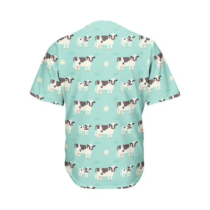 Cute Cow And Baby Cow Pattern Print Men's Baseball Jersey