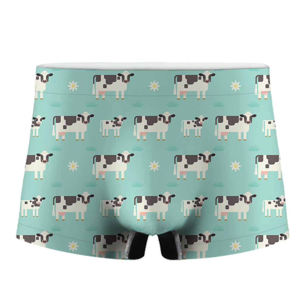 Cute Cow And Baby Cow Pattern Print Men's Boxer Briefs