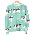 Cute Cow And Baby Cow Pattern Print Men's Crewneck Sweatshirt