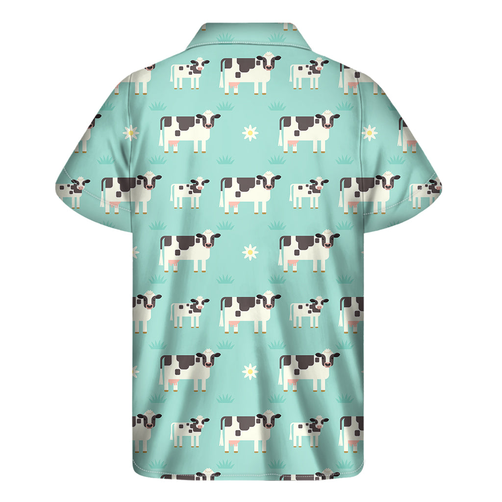 Cute Cow And Baby Cow Pattern Print Men's Short Sleeve Shirt