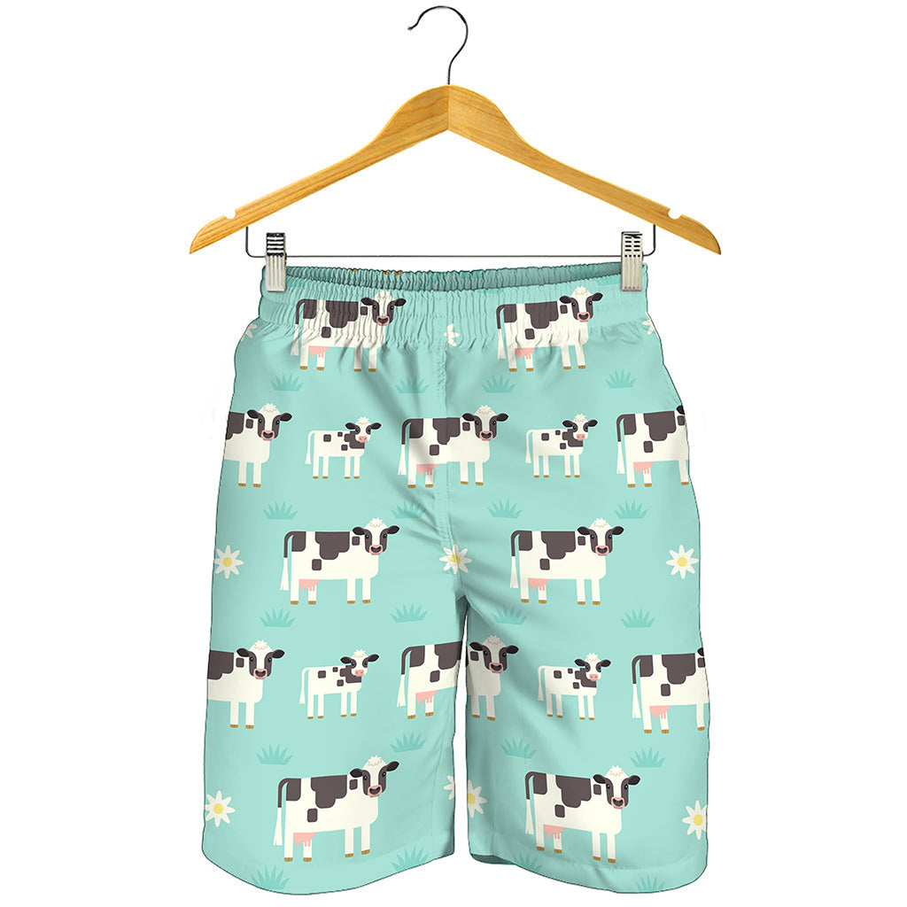 Cute Cow And Baby Cow Pattern Print Men's Shorts