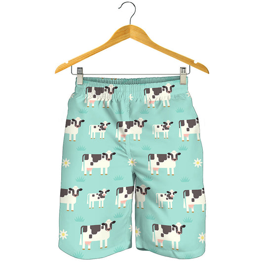 Cute Cow And Baby Cow Pattern Print Men's Shorts
