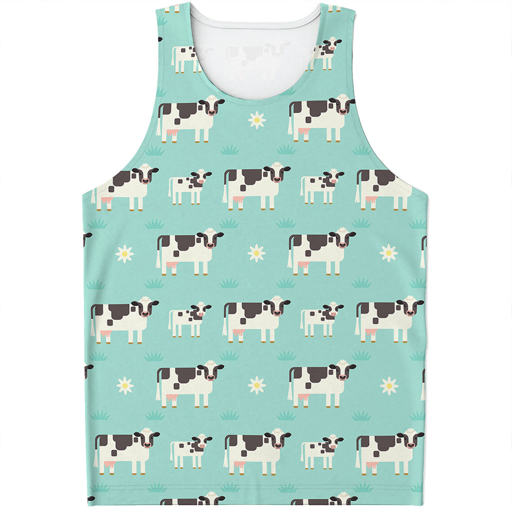 Cute Cow And Baby Cow Pattern Print Men's Tank Top
