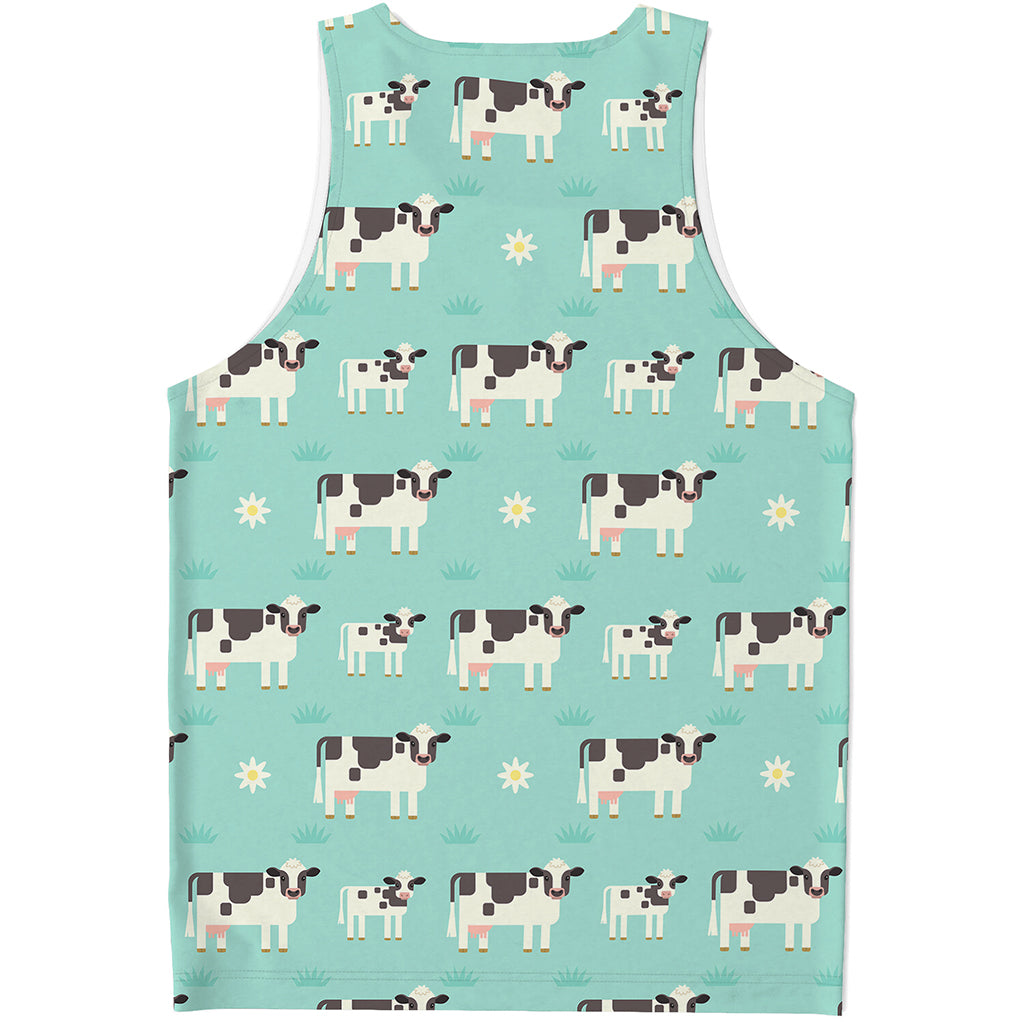 Cute Cow And Baby Cow Pattern Print Men's Tank Top