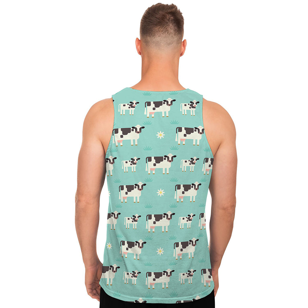 Cute Cow And Baby Cow Pattern Print Men's Tank Top