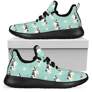 Cute Cow And Baby Cow Pattern Print Mesh Knit Shoes GearFrost