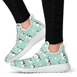 Cute Cow And Baby Cow Pattern Print Mesh Knit Shoes GearFrost