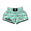 Cute Cow And Baby Cow Pattern Print Muay Thai Boxing Shorts