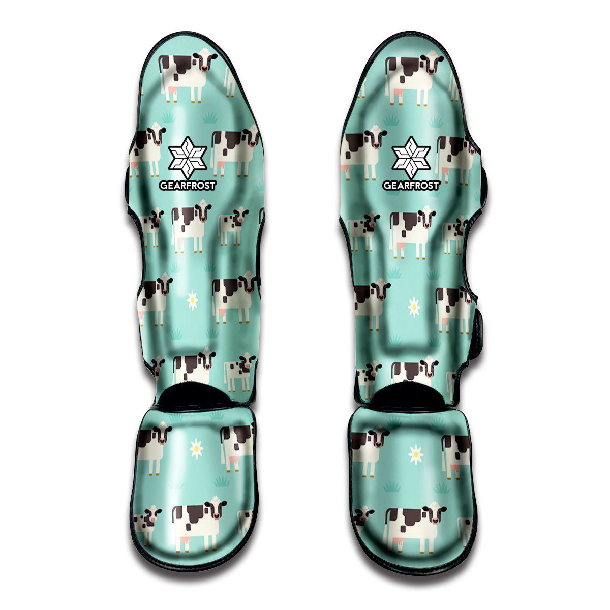 Cute Cow And Baby Cow Pattern Print Muay Thai Shin Guard
