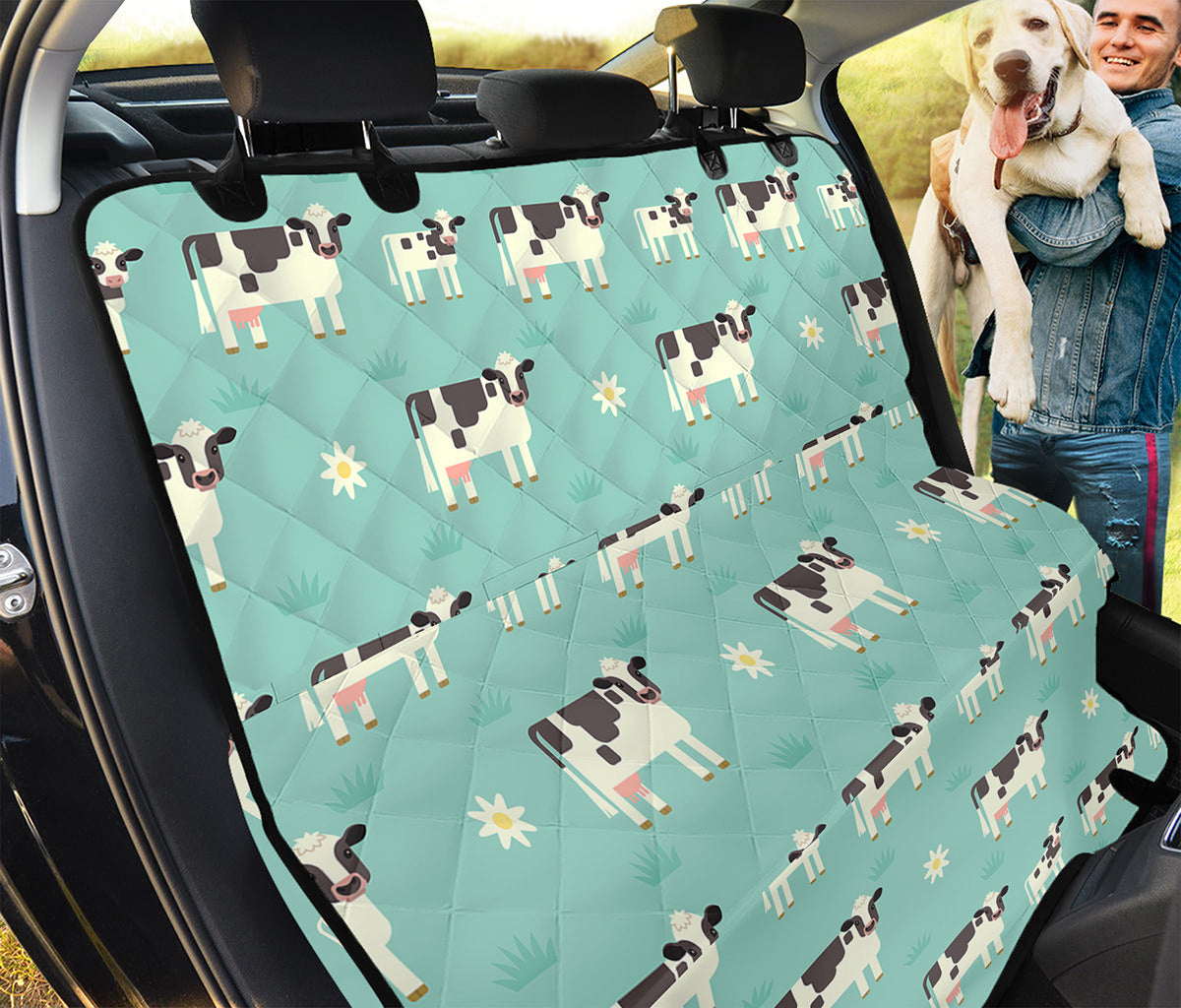 Cute Cow And Baby Cow Pattern Print Pet Car Back Seat Cover