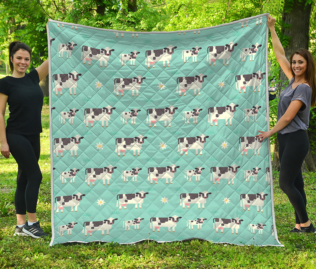 Cute Cow And Baby Cow Pattern Print Quilt