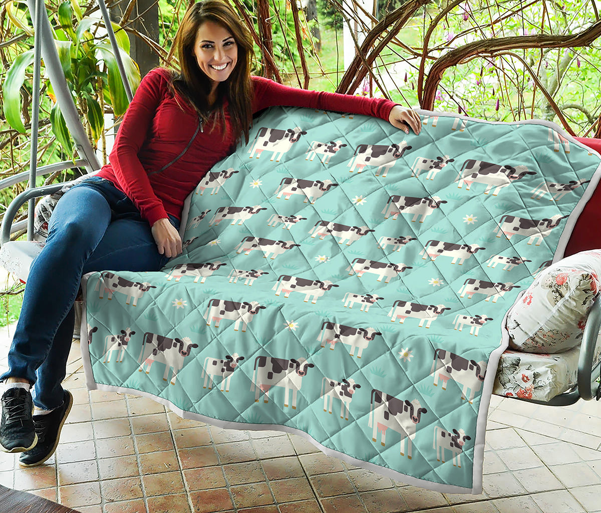Cute Cow And Baby Cow Pattern Print Quilt