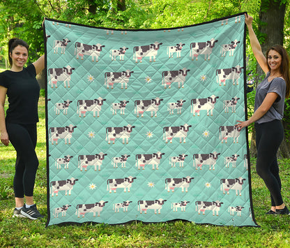 Cute Cow And Baby Cow Pattern Print Quilt