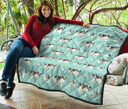 Cute Cow And Baby Cow Pattern Print Quilt