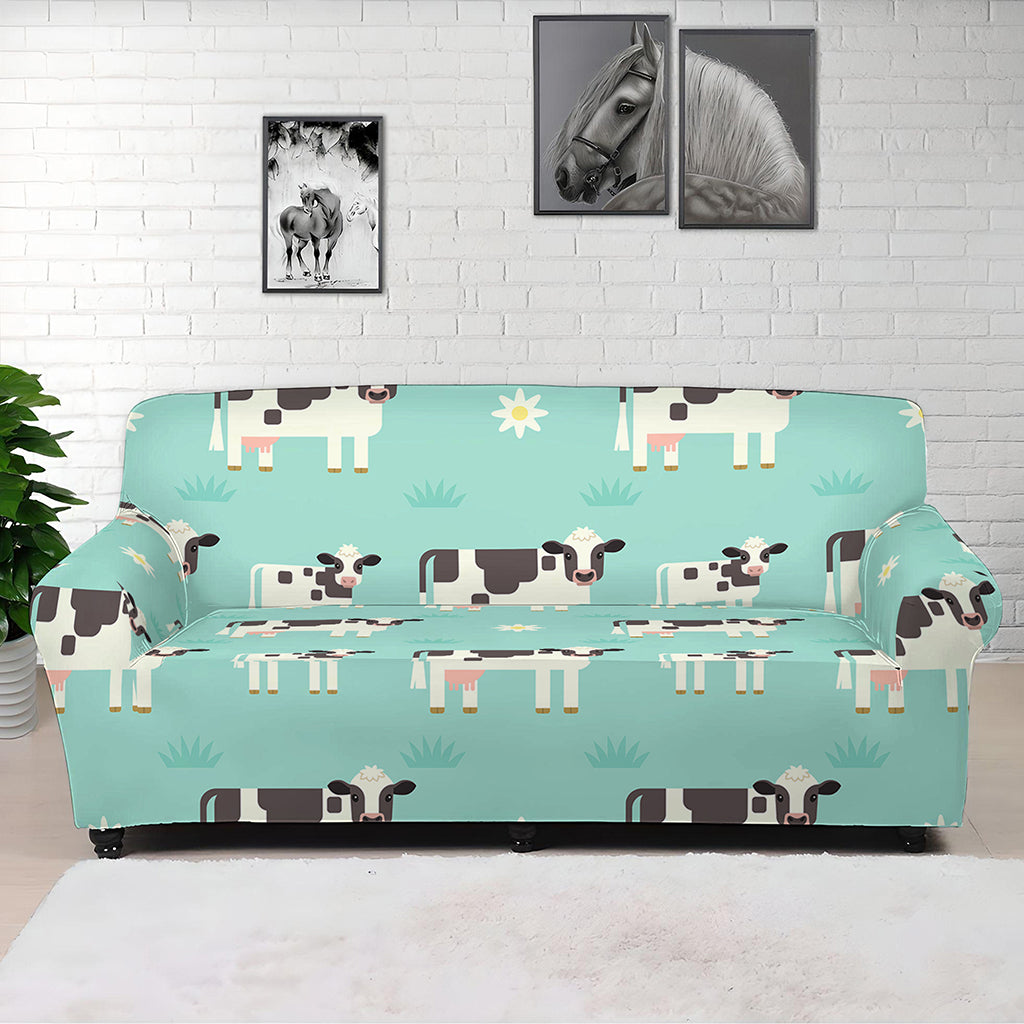 Cute Cow And Baby Cow Pattern Print Sofa Cover