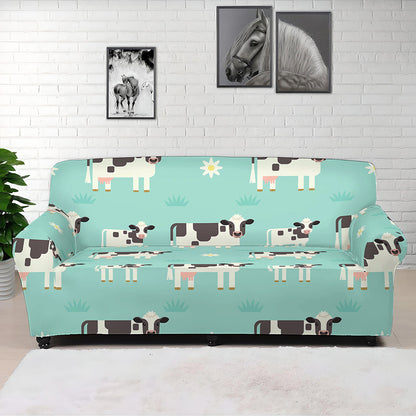 Cute Cow And Baby Cow Pattern Print Sofa Cover