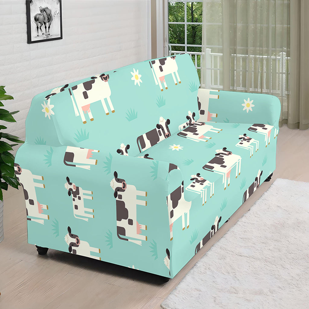 Cute Cow And Baby Cow Pattern Print Sofa Cover
