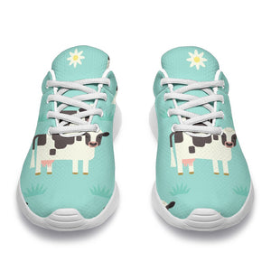 Cute Cow And Baby Cow Pattern Print Sport Shoes GearFrost