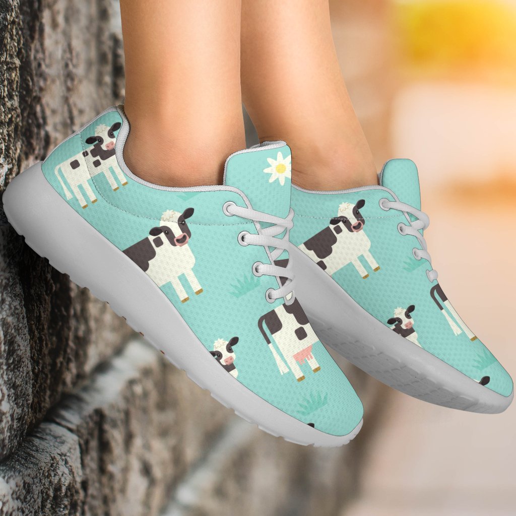 Cute Cow And Baby Cow Pattern Print Sport Shoes GearFrost