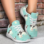 Cute Cow And Baby Cow Pattern Print Sport Shoes GearFrost