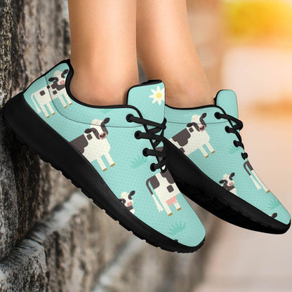 Cute Cow And Baby Cow Pattern Print Sport Shoes GearFrost