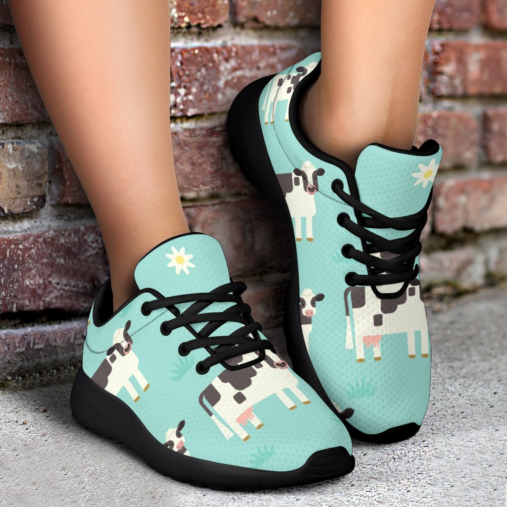 Cute Cow And Baby Cow Pattern Print Sport Shoes GearFrost