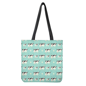 Cute Cow And Baby Cow Pattern Print Tote Bag