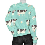 Cute Cow And Baby Cow Pattern Print Women's Crewneck Sweatshirt GearFrost