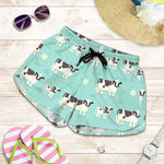 Cute Cow And Baby Cow Pattern Print Women's Shorts