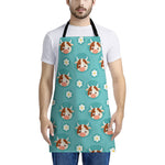 Cute Cow And Daisy Flower Pattern Print Apron