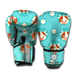 Cute Cow And Daisy Flower Pattern Print Boxing Gloves