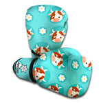 Cute Cow And Daisy Flower Pattern Print Boxing Gloves