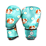 Cute Cow And Daisy Flower Pattern Print Boxing Gloves