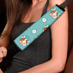 Cute Cow And Daisy Flower Pattern Print Car Seat Belt Covers