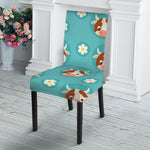 Cute Cow And Daisy Flower Pattern Print Dining Chair Slipcover