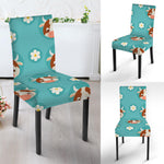 Cute Cow And Daisy Flower Pattern Print Dining Chair Slipcover