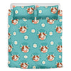 Cute Cow And Daisy Flower Pattern Print Duvet Cover Bedding Set