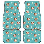 Cute Cow And Daisy Flower Pattern Print Front and Back Car Floor Mats