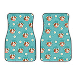 Cute Cow And Daisy Flower Pattern Print Front Car Floor Mats