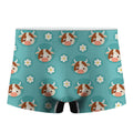 Cute Cow And Daisy Flower Pattern Print Men's Boxer Briefs