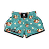 Cute Cow And Daisy Flower Pattern Print Muay Thai Boxing Shorts